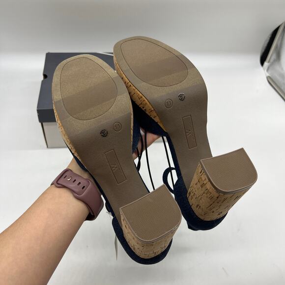 Worthington Womens Panama Block Heel Pumps Denim Size 11M - Picture 6 of 10